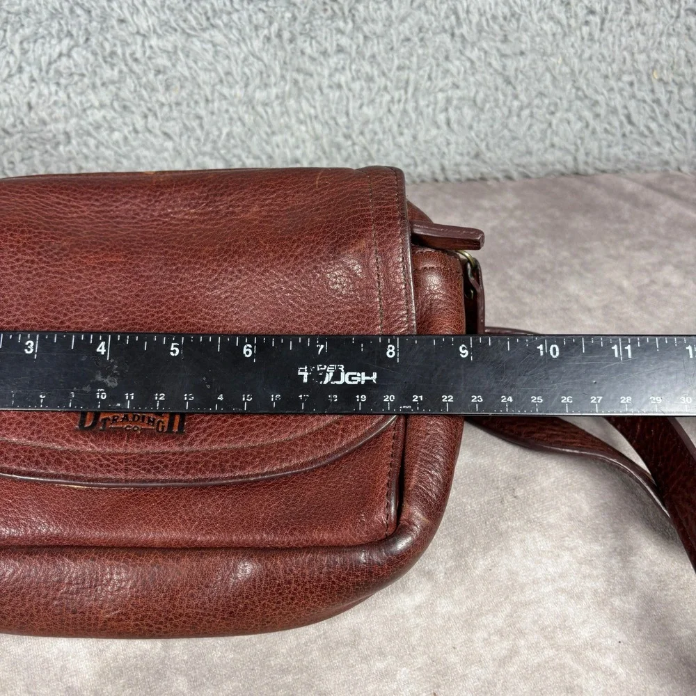 Duluth Trading Co Crossbody Bag Womens Small Brown Leather Pebbled Organizer